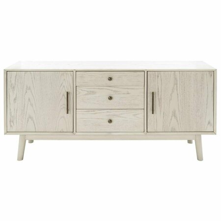 SAFAVIEH 27 x 58 x 18 in. Elissa Mid-Century Media Stand, White Wash SFV2115A